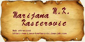 Marijana Kašterović vizit kartica